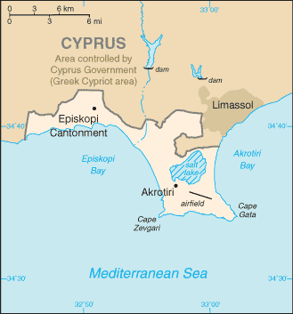 Akrotiri Dhekelia zypern karte